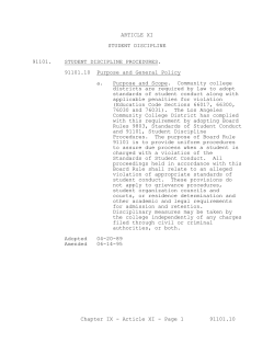 Board Rules Student Discipline Article XI