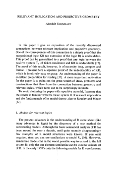 RELEVANT IMPLICATION AND PROJECTIVE GEOMETRY In this