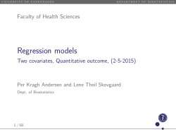 Regression models - Two covariates, Quantitative outcome, (2-5