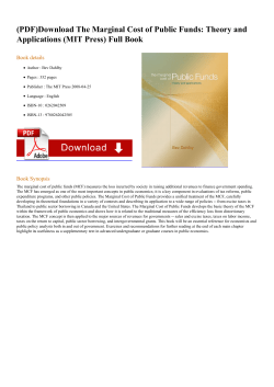 Download The Marginal Cost of Public Funds
