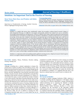 Intuition: An Important Tool in the Practice of Nursing