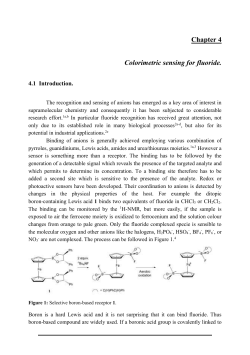 Colorimetric sensing for fluoride.
