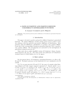 A NOTE ON POSITIVE AND POSITIVE DEFINITE COLOMBEAU`S
