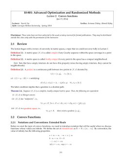 10-801: Advanced Optimization and Randomized Methods 2.1