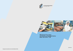 Wholesale Price Index Introduction of Updated Series to Base 2010
