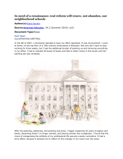 In need of a renaissance - Charter School or Neighborhood