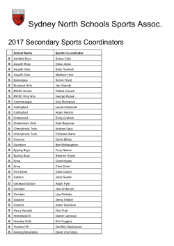 SNSSA 2017 secondary sport coordinators
