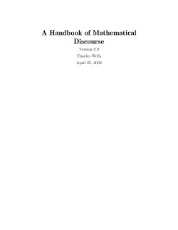 A Handbook of Mathematical Discourse