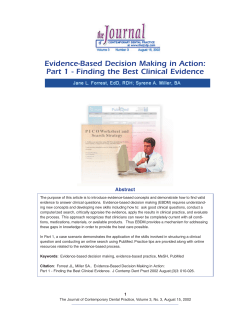 Evidence-Based Decision Making in Action: Part 1
