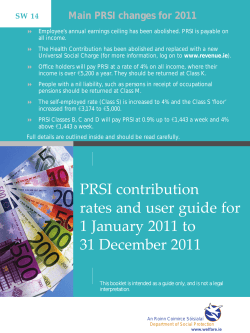 PRSI Contribution Rates and User Guide January 1 to
