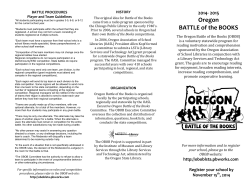 2015 Oregon BATTLE of the BOOKS