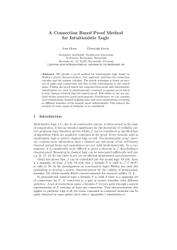 A Connection Based Proof Method for Intuitionistic Logic