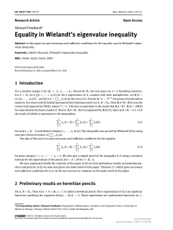 Equality in Wielandt`s eigenvalue inequality