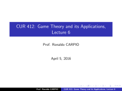 CUR 412: Game Theory and its Applications