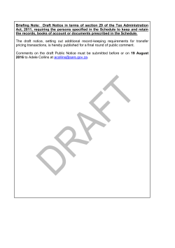 Draft Notice: section 29 of the Tax Administration Act