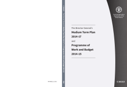 Medium Term Plan 2014-17 and Programme of Work and Budget