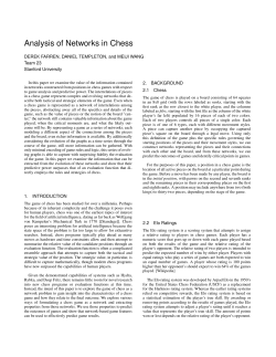 Analysis of Networks in Chess - SNAP: Stanford