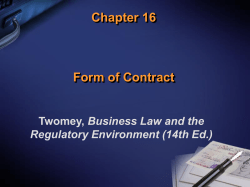 Chapter 16 Form of Contract