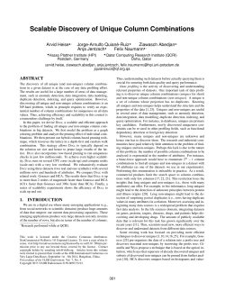 Scalable Discovery of Unique Column Combinations