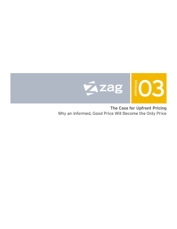 The Case for Upfront Pricing Why an Informed, Good Price Will