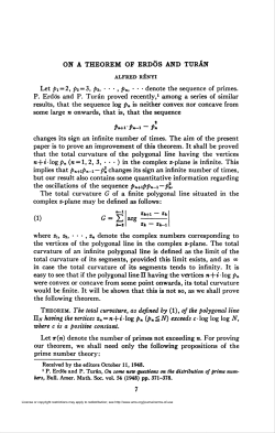 ON A THEOREM OF ERDÖS AND TURAN