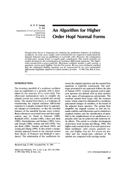An Algorithm for Higher Order Hopf Normal Forms