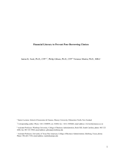 Financial Literary to Prevent Poor Borrowing Choices