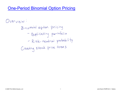 One-Period Binomial Option Pricing