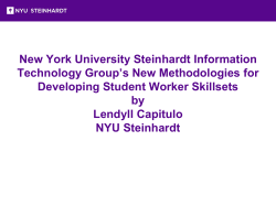 Information about the Steinhardt Technology Services