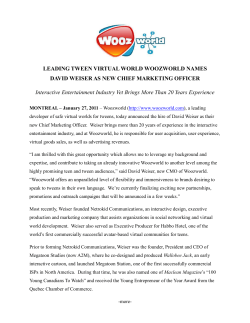 LEADING TWEEN VIRTUAL WORLD WOOZWORLD NAMES DAVID