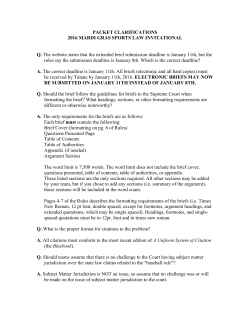 PACKET CLARIFICATIONS 2016 MARDI GRAS SPORTS LAW
