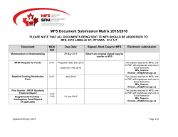 DMFS Document Submission Matrix 2011/2012