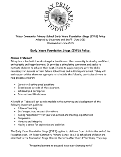 Early Years Foundation Stage Policy
