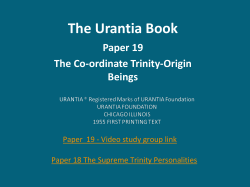 The Co-ordinate Trinity-Origin Beings