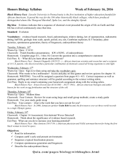 Honors Biology Syllabus