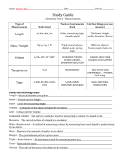 Study Guide Test 2 &ndash; Answer Key