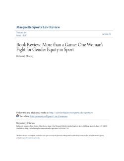 than a Game: One Woman`s Fight for Gender Equity in Sport