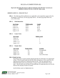 RULE 301- - Washington Youth Soccer