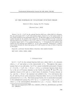 ON THE SUBFIELDS OF CYCLOTOMIC FUNCTION FIELDS 1