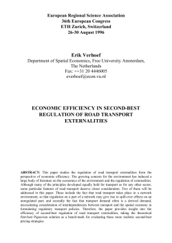 Erik Verhoef ECONOMIC EFFICIENCY IN SECOND