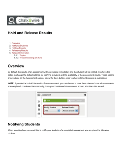 Hold and Release Results