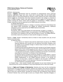 PRSSA National Bylaws - Public Relations Society of America