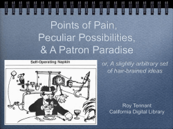PowerPoint Presentation - Points of Pain, Peculiar