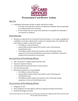 Procurement Card Review Actions - Card Services