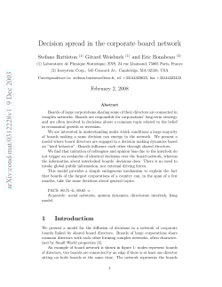 Spread of decisions in the corporate board network