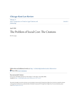 The Problem of Social Cost: The Citations