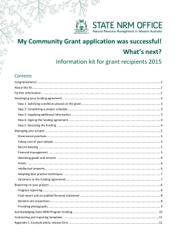 Information kit for 2014-15 grant recipients