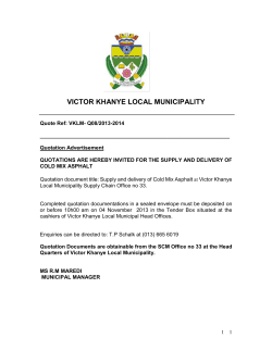 quotation for asphalt - Victor Khanye Local Municipality