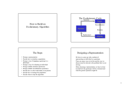 How to Build an Evolutionary Algorithm The Evolutionary Cycle The