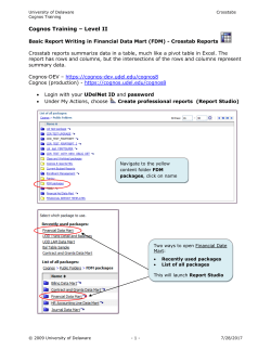 Crosstab Reports - University of Delaware